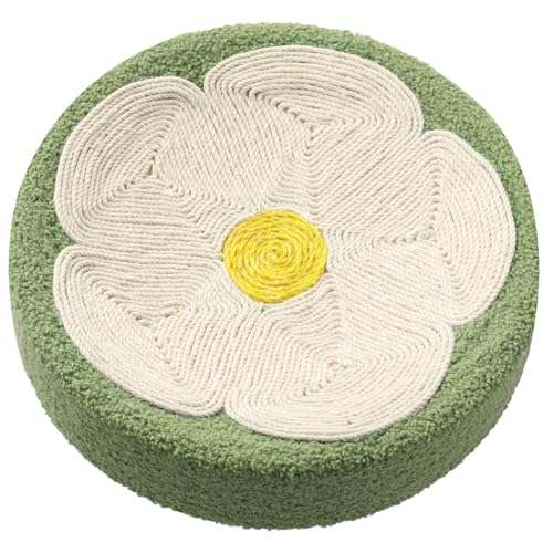 Pineeseatile Runde Katzenkratzer, 15 -Zoll -Katzenerschale, 2 in 1 süße Blumenschwesternkratzer -Lounge für Kitty Kätzchen Schlafen, Schüssel von Pineeseatile