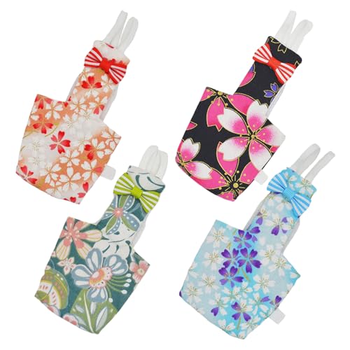 Pineeseatile Vogelwindel, Vogelwindel, 4pcs niedlich wiederverwendbarer Taube Mode praktischer Fluganzug mit Bogen für Shotet Cockatiel Mini Macaw Pineeseatile Vogelwindel, Vogelwindel, 4pcs niedlich wiederverwendbarer Taube Mode praktischer Fluganzug mit Bogen für Shotet Cockatiel Mini Macaw von Pineeseatile