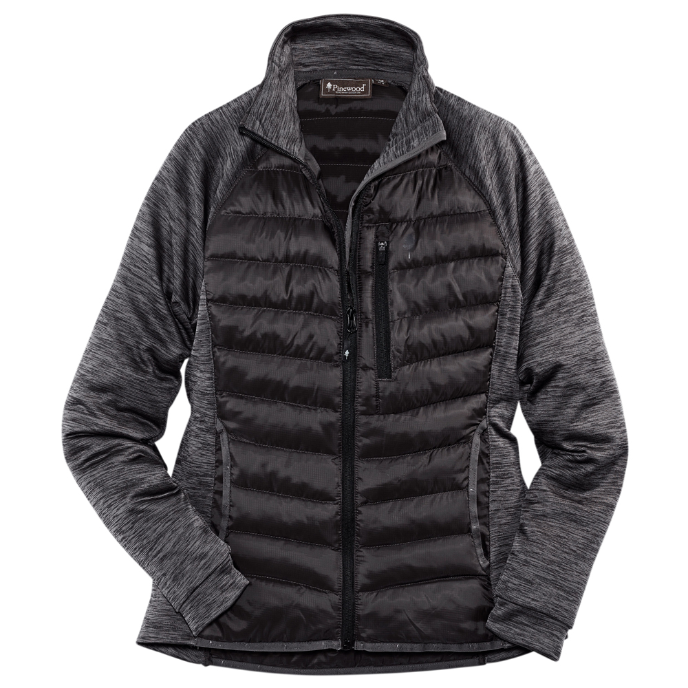 Pinewood® Damen Fleecejacke Abisko Hybrid Power Fleece Jacket schwarz-grau, Gr. XL von Pinewood