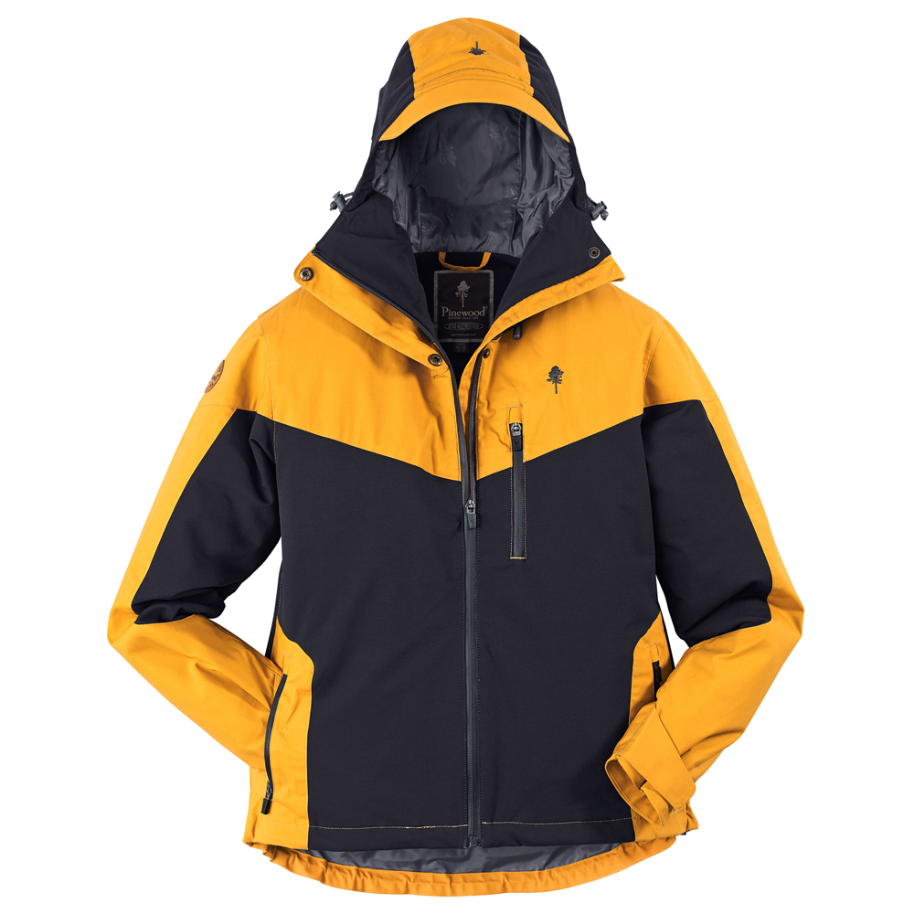 Pinewood® Damenjacke Finnveden Hybrid Extreme schwarz-gelb, Gr. S von Pinewood