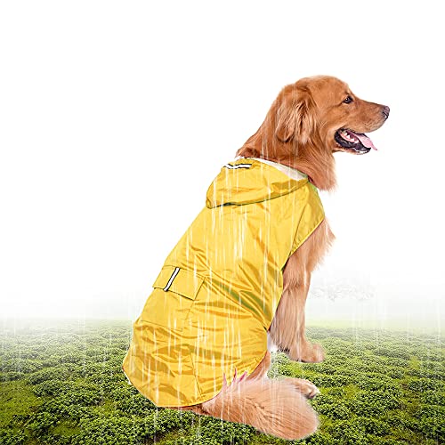 Pingfen 5XL Reflective Pet Dog Regenmantel Regenmantel Regenbekleidung mit Leinenloch für mittelgroße Hunde von Pingfen