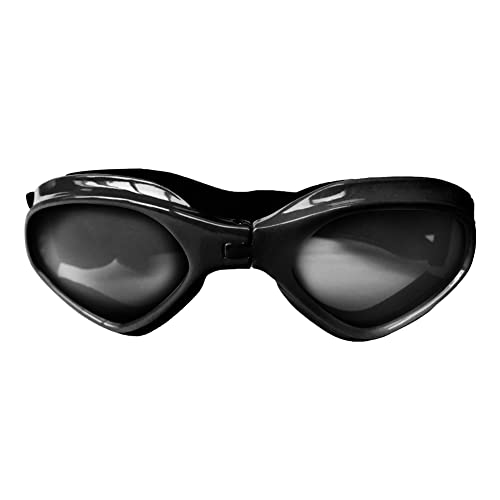 Pingfen Faltbare Hundebrille Haustierbrille Haustier-Sonnenbrille UV-Schutz-Sonnenbrille Verstellbarer Riemen für kleine Hunde, mittlere Hunde (SCHWARZ) von Pingfen