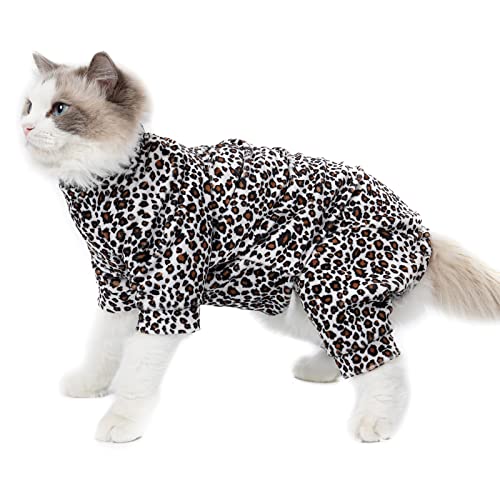 Pingfen Wintermantel für Haustiere mit Vier Beinen und Leopardenmuster, warme Jacke für Katzen von Pingfen