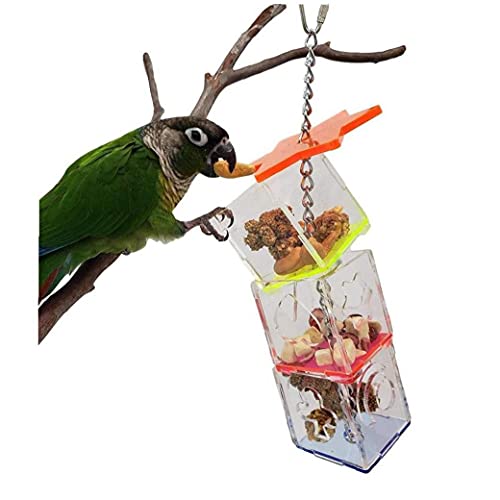 1 Stück DIY Papagei-Feeder Hängende Papagei Freitaging Spielzeug Acryl Hexagonal Multilayer Vogel Fütterungskiste von PiniceCore
