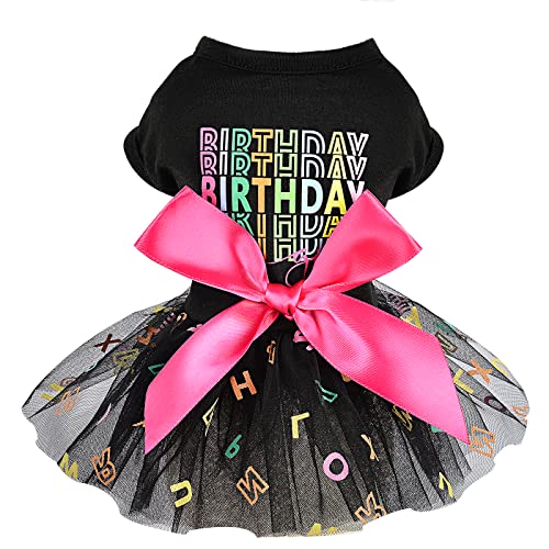 Hund Geburtstag Kleid Frühling Hund Kleidung für kleine Hunde Mädchen Welpen Prinzessin Tutu Niedliche Hund Tüll Kleider Haustier Party Kostüme Katze Bekleidung Hund Outfits (Geburtstag Mädchen, Medium) von PinkBow