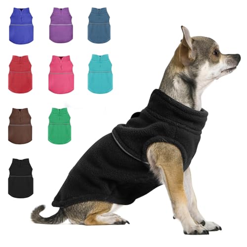 Hundepullover, kleine Fleece-Weste, Hundepullover mit Loch für die Leine, warmer Pullover, Hundejacke, Hemden, Winterhundekleidung für kleine Hunde, Jungen, ärmellos, Welpenpullover für Yorkie, von PinkBow