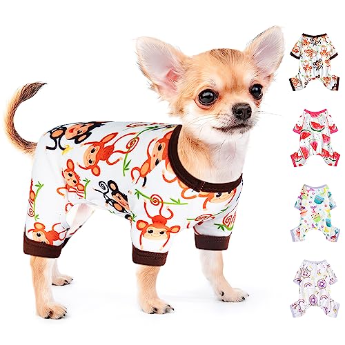 Hunde-Pyjama für kleine Hunde, Jungen, Mädchen, süße Hundekleidung, weich, Stretch, Chihuahua, Yorkie, Einteiler, Sommerwelpen-Pyjama, XS-XXL, Haustier-Hunde-Pyjama, Outfits, Shirts, Haustier, Katzen, von PinkTie
