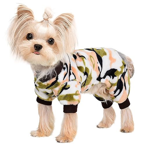 Hunde-Pyjama für kleine Hunde, Mädchen, Jungen, superweich, warm, kleine Hundekleidung, Pyjama, niedlich, Haustierkleidung, Hundepullover, Jumpsuits, Plüsch, Welpen, Einteiler, 4-beinige Outfits für von PinkTie