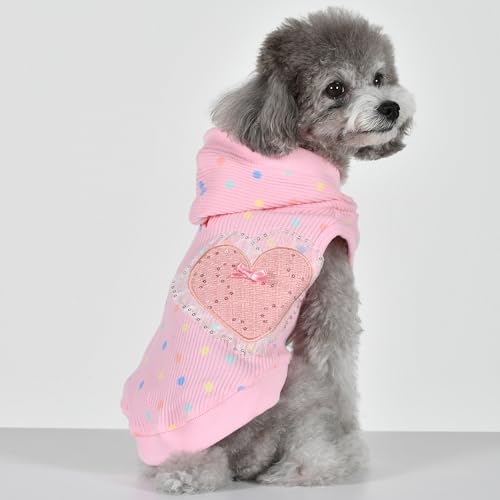 Pinkaholic New York Cerys Hunde-Kapuzenshirt für Frühjahr/Sommer, trendig, modisch, niedlich, Rosa, Größe S von Pinkaholic New York