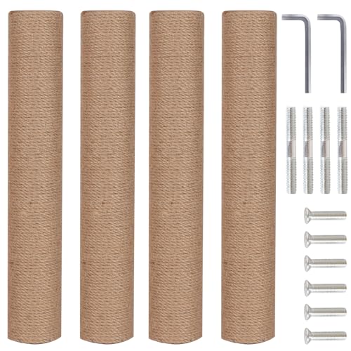 Pinkgarden 4 Stück 39,9 cm Katzenkratzbaum Ersatz - Natürliches Sisalseil Kratzstangen mit M8 Schrauben für Indoor Cat Tower Erneuerung Teile, Einfach zu Montieren Katzenmöbel Nachfüllteile (Natur) Pinkgarden 4 Stück 39,9 cm Katzenkratzbaum Ersatz - Natürliches Sisalseil Kratzstangen mit M8 Schrauben für Indoor Cat Tower Erneuerung Teile, Einfach zu Montieren Katzenmöbel Nachfüllteile (Natur) von Pinkgarden