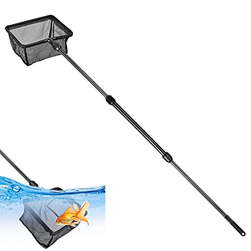 Pinsheng Teleskop Kescher, 105 cm Aquarium Kescher zum Angeln mit Ausziehbarem Griff, das Nylon Faltbares Ausdehnbares Teleskop Kescher für Aquarium Seen Teiche (S) von Pinsheng