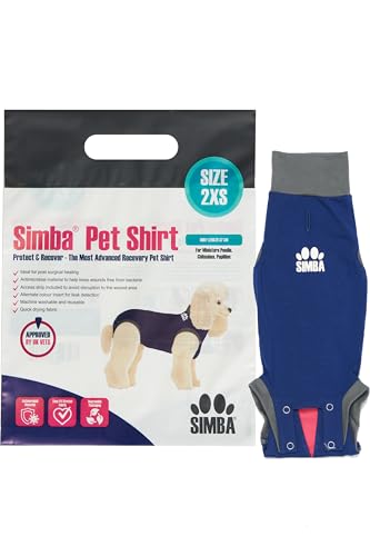 SIMBA Haustier-Shirts, Hunde-Genesungsanzug, Größe 2XS, antimikrobielles Material, Leckerkennungseinsatz, maschinenwaschbar und schnell trocknend SIMBA Haustier-Shirts, Hunde-Genesungsanzug, Größe 2XS, antimikrobielles Material, Leckerkennungseinsatz, maschinenwaschbar und schnell trocknend von Pioneer Veterinary Products