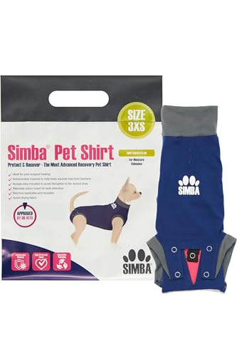 SIMBA Haustier-Shirts, Hunde-Genesungsanzug, Größe 3XS, antimikrobielles Material, Leckerkennungseinsatz, maschinenwaschbar und schnell trocknend SIMBA Haustier-Shirts, Hunde-Genesungsanzug, Größe 3XS, antimikrobielles Material, Leckerkennungseinsatz, maschinenwaschbar und schnell trocknend von Pioneer Veterinary Products