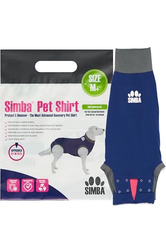 SIMBA Haustier-Shirts, Hunde-Genesungsanzug, Größe M, antimikrobielles Material, Leckerkennungseinsatz, maschinenwaschbar und schnell trocknend SIMBA Haustier-Shirts, Hunde-Genesungsanzug, Größe M, antimikrobielles Material, Leckerkennungseinsatz, maschinenwaschbar und schnell trocknend von Pioneer Veterinary Products