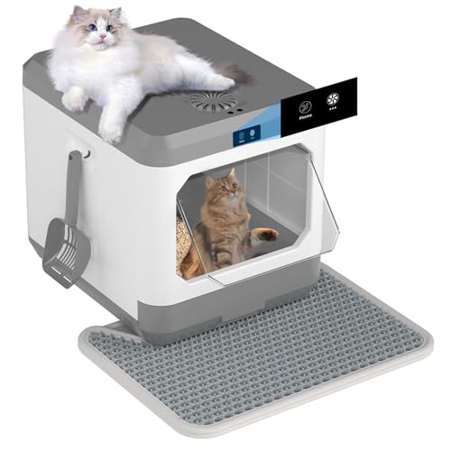Smart Katzentoilette, XL Große Katzentoilette mit Geruchskontrolle, 3-Gang-abgedeckte Katzentoilette mit Deckel, kein Geruch, elektrische Katzentoilette mit Schaufel, Matte, nicht auslaufende Smart Katzentoilette, XL Große Katzentoilette mit Geruchskontrolle, 3-Gang-abgedeckte Katzentoilette mit Deckel, kein Geruch, elektrische Katzentoilette mit Schaufel, Matte, nicht auslaufende von Pionevox