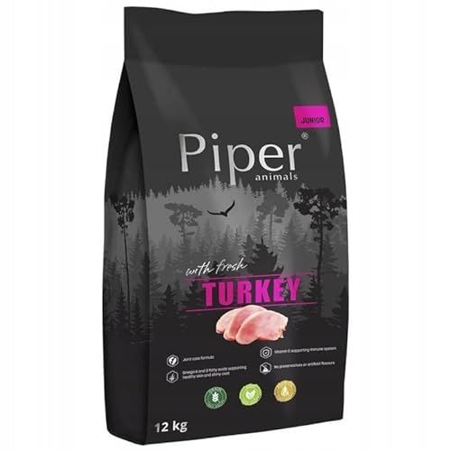 Piper Animals Junior Hundetrockenfutter mit Pute 12kg Getreidefrei Keine synthetischen Aromen von Piper