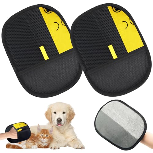 Fellmagnet Handschuh Katzenhaare, 2 Stück Double Sided Grooming Glove, Pet Hair Remover, Handschuh zur Entfernung Tierhaaren, Wiederverwendbare Antistatische Handschuhe Doppelseitige für Katzen Hunde Fellmagnet Handschuh Katzenhaare, 2 Stück Double Sided Grooming Glove, Pet Hair Remover, Handschuh zur Entfernung Tierhaaren, Wiederverwendbare Antistatische Handschuhe Doppelseitige für Katzen Hunde von Pipihome