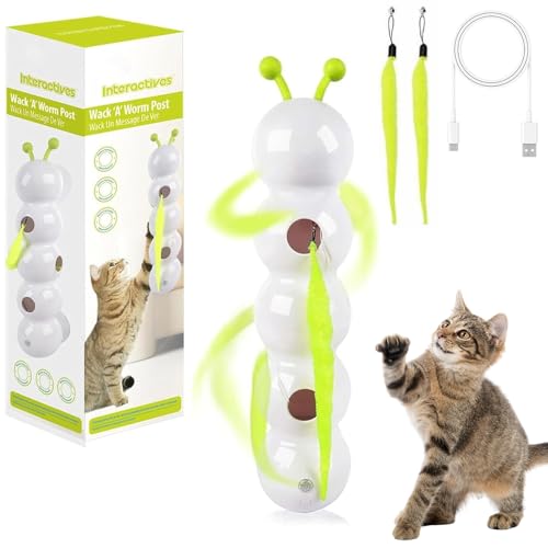 Pipihome Wusel Wurm, Smart Motion Katzenspielzeug Mit Wurmdesign, Smart Interactive Caterpillar, Wall Mounted, Smart Sensor, Playground On Your Wall for Indoor Cats (A) von Pipihome