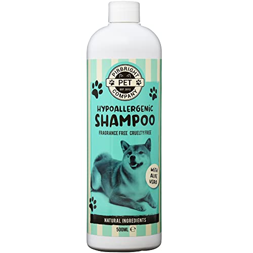 Pirbright Pet Company Hypoallergenes Hunde-Shampoo, parfümfrei, allergenfrei für empfindliche Haut, natürliches Hunde-Shampoo, Aloe Vera & Provitamin B5 für juckende Haut, Welpen, 500 ml von Pirbright Pet Company