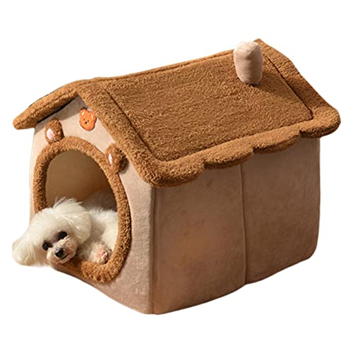 Pisamhid Hundehöhlenbett - Katzenbetten für Hauskatzen | Hundehütte Indoor mit abnehmbarem Kissen, superweiches Bett für Indoor-Katzen oder kleine Hunde, Welpen, Kätzchen, Kaninchen von Pisamhid
