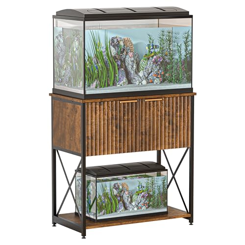 Piskyet Aquariumständer, Metallrahmen, Aquariumständer, Schrank für Aquarium, Aufbewahrung, geeignet für Schildkröten, Reptilien, Terrarium, 154 kg, rustikales Braun Piskyet Aquariumständer, Metallrahmen, Aquariumständer, Schrank für Aquarium, Aufbewahrung, geeignet für Schildkröten, Reptilien, Terrarium, 154 kg, rustikales Braun von Piskyet