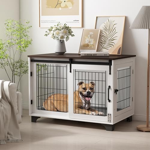 Piskyet Hundekäfig, Möbel, Scheunentor, Hundebox für große Hunde bis zu 27,2 kg, Schiebetür, Hundebox, modern, dekorativer Beistelltisch, Nachttisch Piskyet Hundekäfig, Möbel, Scheunentor, Hundebox für große Hunde bis zu 27,2 kg, Schiebetür, Hundebox, modern, dekorativer Beistelltisch, Nachttisch von Piskyet