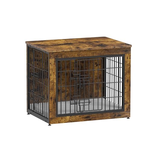 Piskyet Hundekäfig Möbel mit Kissen, 68,6 cm Holz Hundebox Beistelltisch mit Doppeltüren, Indoor Hundehütte, dekorativer Hundekäfig Beistelltisch für kleine Rassen, Rustikales Braun, S Piskyet Hundekäfig Möbel mit Kissen, 68,6 cm Holz Hundebox Beistelltisch mit Doppeltüren, Indoor Hundehütte, dekorativer Hundekäfig Beistelltisch für kleine Rassen, Rustikales Braun, S von Piskyet
