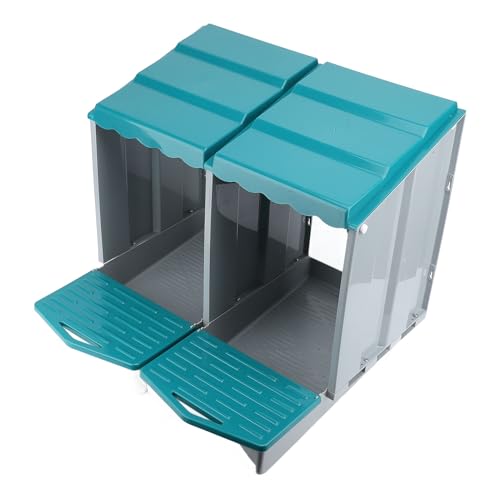 Pissente Hühnernistkiste, Hühner Nistschachtel Chicken Ei Laying Box 3 Loch PP Material Roll Out Eiersammlung mit Abnehmbarem Design für Hühner Hühner Geflügel (2 Fach) von Pissente