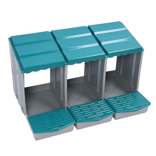 Pissente Hühnernistkiste, Hühner Nistschachtel Chicken Ei Laying Box 3 Loch PP Material Roll Out Eiersammlung mit Abnehmbarem Design für Hühner Hühner Geflügel (3 Hohlraum) von Pissente
