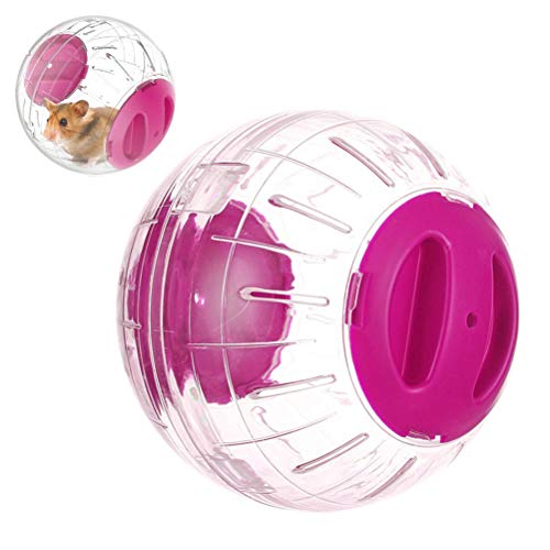 Pissente Mini-Hamster-Übungsballspielzeug aus Transparentem Kunststoff, Tragbar und Interaktiv, Geeignet für Hamster, Rennmäuse und Kleintiere, Bietet Sicheres und Gesundes Training (Rosa) von Pissente