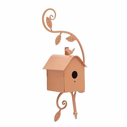 Vogelhaus aus Metall mit Stange, Langlebig und Rostfrei, Vielseitig Einsetzbar, Einfach zu Montieren, Geschenkauswahl für Vogelhausliebhaber (4) von Pissente