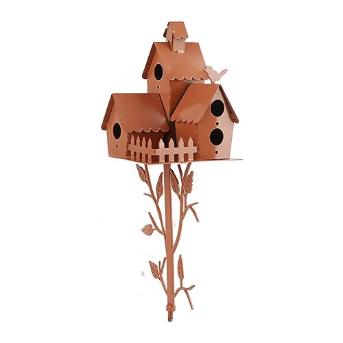 Vogelhaus aus Metall mit Stange, Langlebig und Rostfrei, Vielseitig Einsetzbar, Einfach zu Montieren, Geschenkauswahl für Vogelhausliebhaber (5) von Pissente
