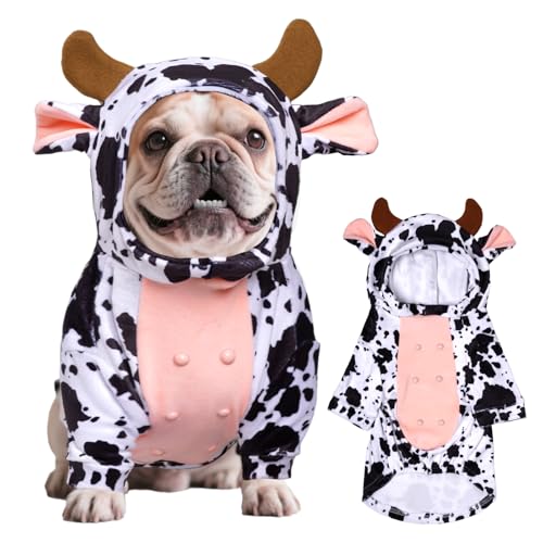 Pistha Hundekostüm, lustiges Haustier-Halloween-Kostüm, Kuh-Kapuzenpullover für Halloween, Hund, Katze, Größe M Pistha Hundekostüm, lustiges Haustier-Halloween-Kostüm, Kuh-Kapuzenpullover für Halloween, Hund, Katze, Größe M von Pistha