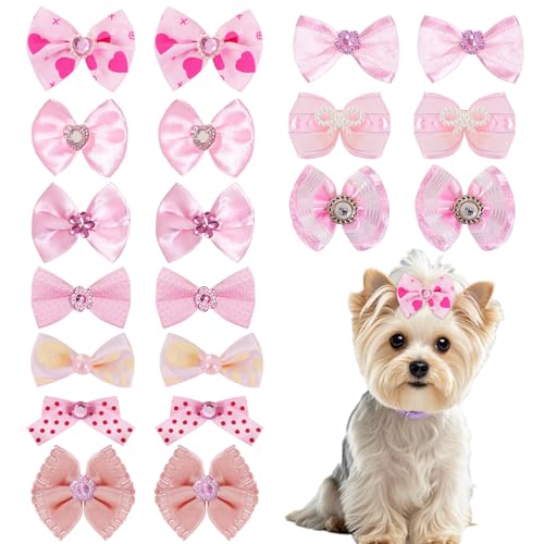 Pistha Niedliche Hundehaarschleifen mit Gummibändern, elastisch, handgefertigt, gemischter Stil, Spitze, Strass, Perlen für pelzige Welpen, Katzen, Haustiere, Mädchen, Blumenmuster, 20 Stück Pistha Niedliche Hundehaarschleifen mit Gummibändern, elastisch, handgefertigt, gemischter Stil, Spitze, Strass, Perlen für pelzige Welpen, Katzen, Haustiere, Mädchen, Blumenmuster, 20 Stück von Pistha