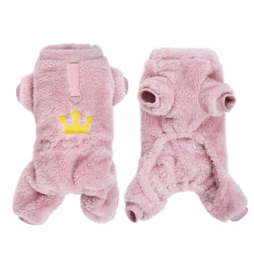 Pistha Plüsch-Hunde-Pyjama, niedlicher Hunde-Pyjama, Krone, warmer Winter-Overall für kleine Hunde, Katzen, Mädchen, Größe L Pistha Plüsch-Hunde-Pyjama, niedlicher Hunde-Pyjama, Krone, warmer Winter-Overall für kleine Hunde, Katzen, Mädchen, Größe L von Pistha