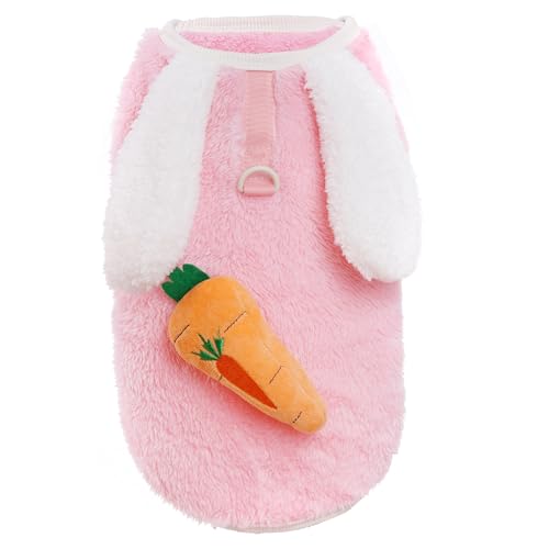 Pistha Rosa Hasen Hund Kostüm Osterhase Hund Outfit mit Karotte Dekor nur für kleine Welpen Katzen Ostern Halloween Cosplay Pistha Rosa Hasen Hund Kostüm Osterhase Hund Outfit mit Karotte Dekor nur für kleine Welpen Katzen Ostern Halloween Cosplay von Pistha
