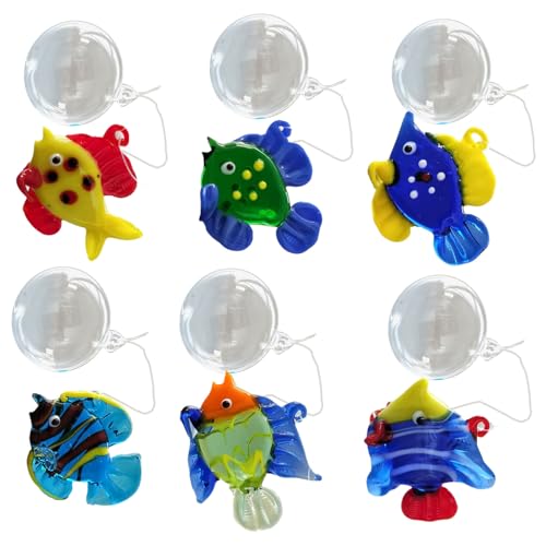 Set Von 6 Künstlerischen Glashängefischen Mit Blasenfenster Charm Aquarium Float Dekoration Für Zuhause Und Büro Set Von 6 Künstlerischen Glashängefischen Mit Blasenfenster Charm Aquarium Float Dekoration Für Zuhause Und Büro von Pitadue