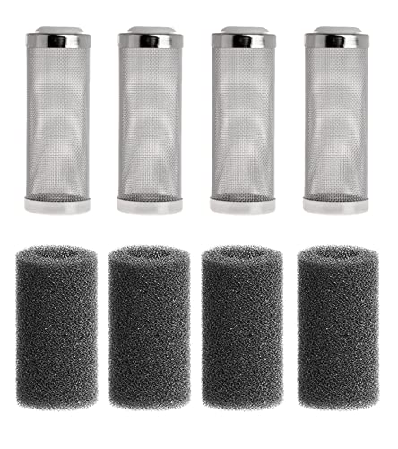 4 x 12 mm Edelstahl-Aquarienfilter, Einlaufkorb, Netzgarnelenschutz, für Aquarium, Fische, Garnelen, mit Schwamm-Aquarium-Filterabdeckung von Pitertul