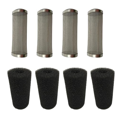 Aquariumfilter aus Edelstahl, Einlaufkorb, Netz, Garnelenschutz für Aquarium, Fische, Garnelen, mit Schwamm, Aquarium-Filterschutzabdeckung, 16 mm, Schwarz, 4 Stück von Pitertul