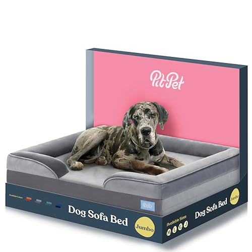 Orthopädisches Sofa-Hundebett – Ultra bequemes Hundebett für große Hunde – atmungsaktives & wasserdichtes Haustierbett – Eischaum-Sofabett mit extra Kopf- und Nackenunterstützung – (XX-Large, Grau) Orthopädisches Sofa-Hundebett – Ultra bequemes Hundebett für große Hunde – atmungsaktives & wasserdichtes Haustierbett – Eischaum-Sofabett mit extra Kopf- und Nackenunterstützung – (XX-Large, Grau) von Pitpet