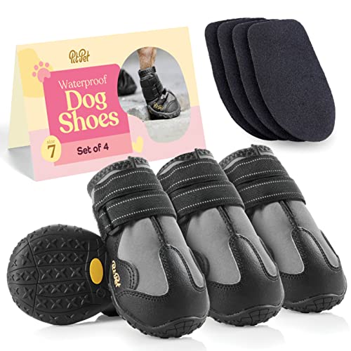 Wasserdichte Hundeschuhe – stilvoll gestaltete Schuhe für Hunde – Hundestiefel mit rutschfester Gummiunterseite schützt die Pfote vor heißem oder kaltem Gehweg, Hundeschuhe mit reflektierenden Riemen Wasserdichte Hundeschuhe – stilvoll gestaltete Schuhe für Hunde – Hundestiefel mit rutschfester Gummiunterseite schützt die Pfote vor heißem oder kaltem Gehweg, Hundeschuhe mit reflektierenden Riemen von Pitpet