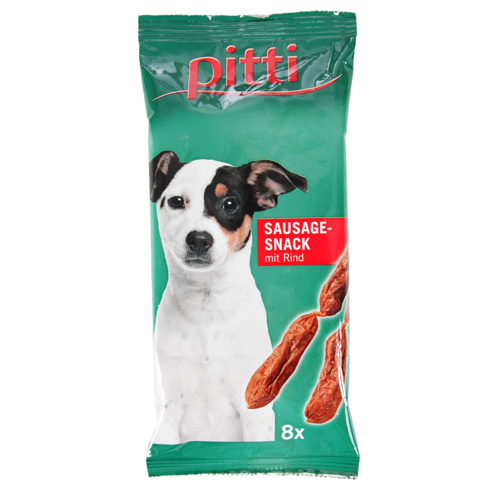 pitti Sausage Snack Rind Wurst (semi-moist) - Sparpaket: 16 x 8 Stück von Pitti