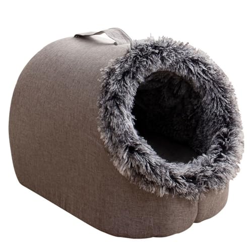 Pitxsgsia Kratzfeste Hunde für Haustiere, geschlossenes Hausbett, Kätzchennest aus Plüsch, warm und weich, Haustierhütte, tiefer Schlafsofa, langlebig, Installation von Pitxsgsia