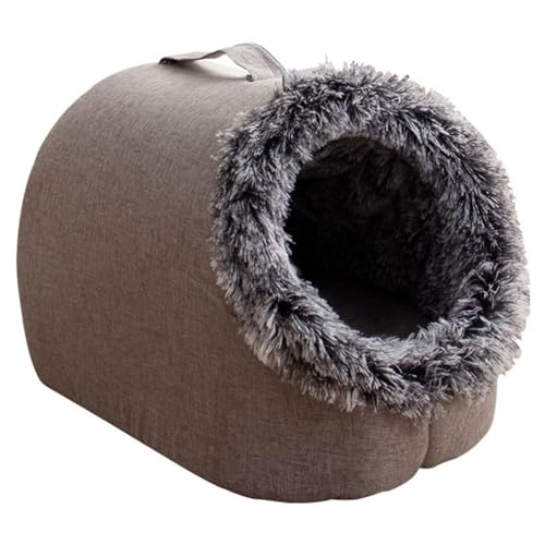 Pitxsgsia Kratzfeste Hunde für Haustiere, geschlossenes Hausbett, Kätzchennest aus Plüsch, warm und weich, Haustierhütte, tiefer Schlafsofa, langlebig, Installation von Pitxsgsia