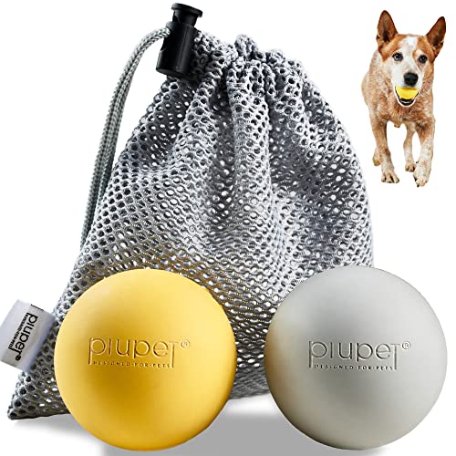 PiuPet® Hundebälle I 6,5cm Durchmesser I Inkl. Beutel zum Verstauen I 2er Ball-Set I Hundespielzeug Ball I Hundeball bissfest I Hundespielbälle I Hundeball unzerstörbar von PiuPet