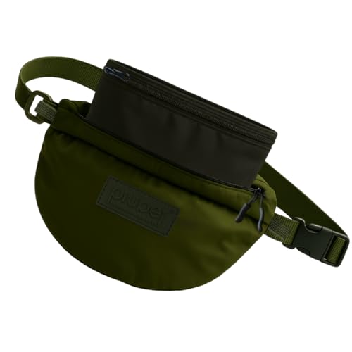 PiuPet® Leckerlitasche für Hunde I Stylische & wasserdichte Gassitasche Hunde mit 3 Reißverschlussfächern I 2-in-1 Bauchtasche Hundetraining & Umhängetasche I Mit herausnehmbare Innentasche (Grün) von PiuPet