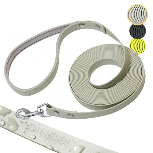 PiuPet® Schleppleine für Hunde 5m I 10m I 20m I Wasserabweisend I Hundeleine I Leine Hund I Hunde Schleppleine I Hundezubehör | Grau von PiuPet