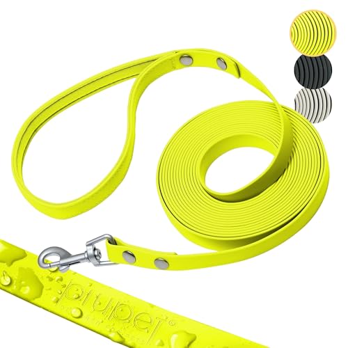 PiuPet® Schleppleine für Hunde 5m I 10m I 20m I Wasserabweisend I Hundeleine I Leine Hund I Hunde Schleppleine I Hundezubehör | Neongelb von PiuPet