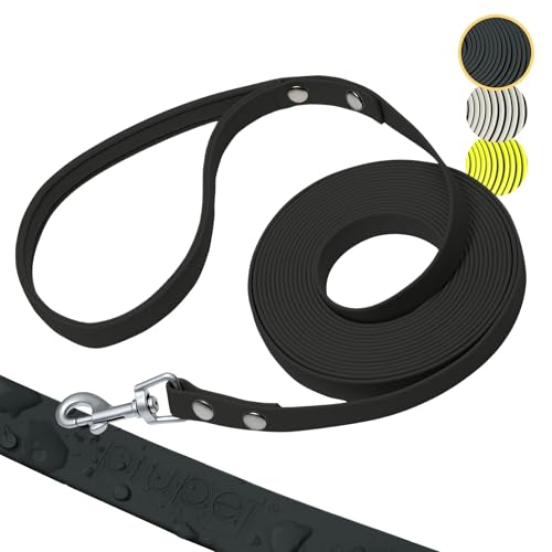 PiuPet® Schleppleine für Hunde 5m I 10m I 20m I Wasserabweisend I Hundeleine I Leine Hund I Hunde Schleppleine I Leine Hund große Hunde I Hundezubehör | Laufleine für Hunde | Schwarz von PiuPet