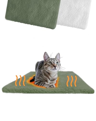 PiuPet® Selbstheizende Decke für Katzen & Hunde, Größe: 60x45cm, Innovative & Umweltfreundliche Wärmematte, Katzendecke (Für Katzen, Grün) von PiuPet